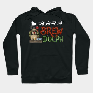 funny Christmas brew Dolph - funny Christmas gift beer lover brewer -Dolph with Santa hat shirt gift brewer Hoodie